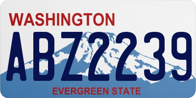 WA license plate ABZ2239