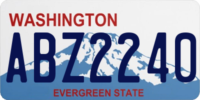 WA license plate ABZ2240