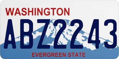 WA license plate ABZ2243