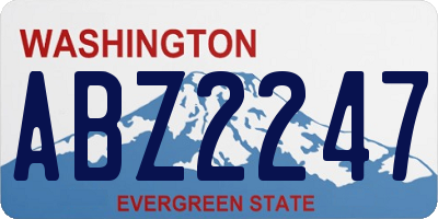 WA license plate ABZ2247