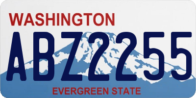 WA license plate ABZ2255