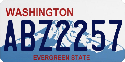 WA license plate ABZ2257