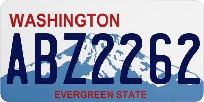 WA license plate ABZ2262