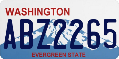 WA license plate ABZ2265