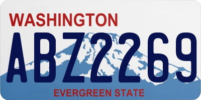 WA license plate ABZ2269
