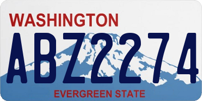 WA license plate ABZ2274