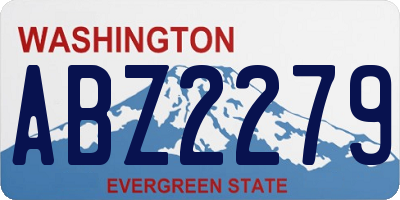 WA license plate ABZ2279
