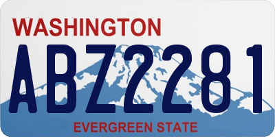 WA license plate ABZ2281