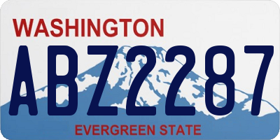 WA license plate ABZ2287