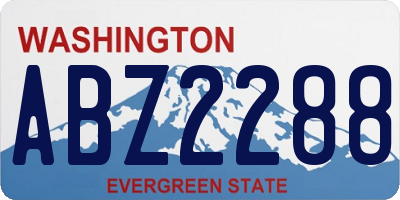 WA license plate ABZ2288