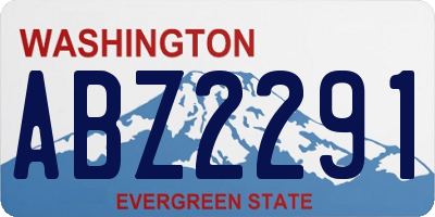 WA license plate ABZ2291