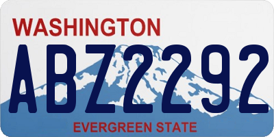 WA license plate ABZ2292