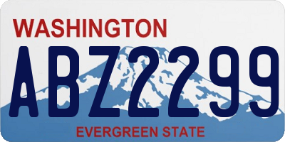 WA license plate ABZ2299