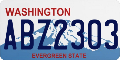 WA license plate ABZ2303