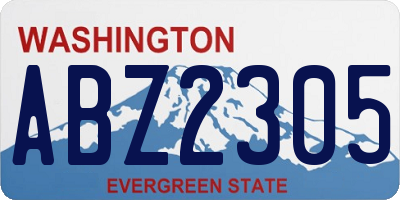 WA license plate ABZ2305