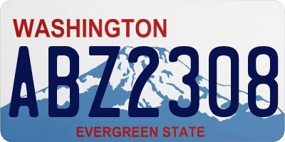 WA license plate ABZ2308