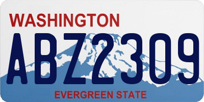 WA license plate ABZ2309