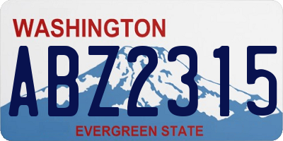 WA license plate ABZ2315
