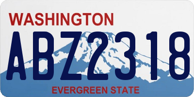 WA license plate ABZ2318
