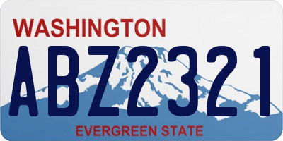 WA license plate ABZ2321
