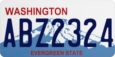 WA license plate ABZ2324