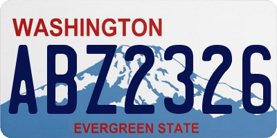 WA license plate ABZ2326