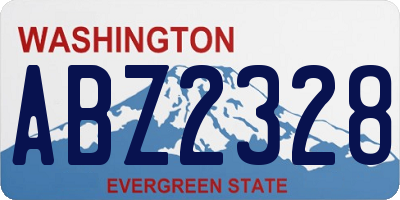 WA license plate ABZ2328