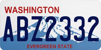 WA license plate ABZ2332