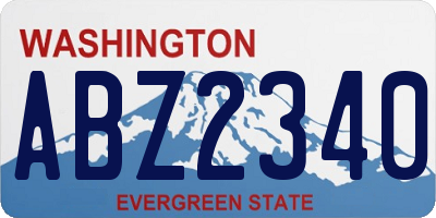 WA license plate ABZ2340