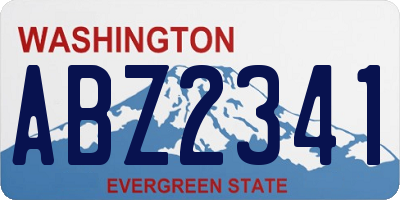 WA license plate ABZ2341