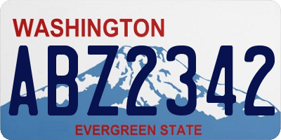 WA license plate ABZ2342
