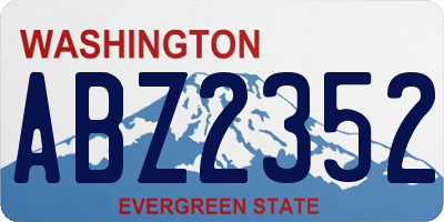 WA license plate ABZ2352