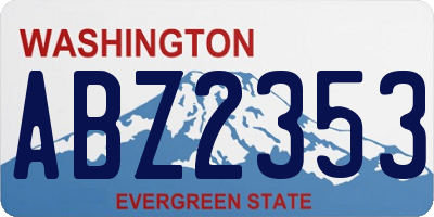 WA license plate ABZ2353