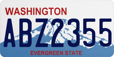 WA license plate ABZ2355