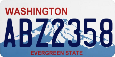 WA license plate ABZ2358
