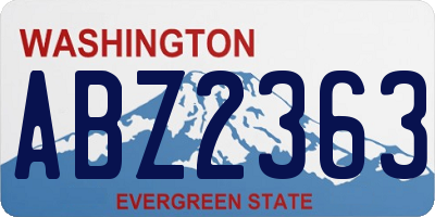 WA license plate ABZ2363