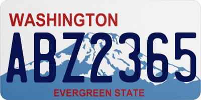 WA license plate ABZ2365