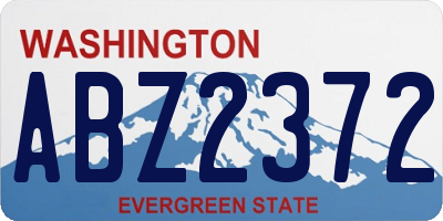 WA license plate ABZ2372