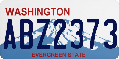 WA license plate ABZ2373