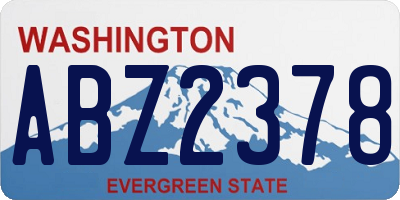 WA license plate ABZ2378