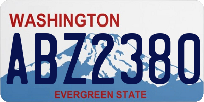 WA license plate ABZ2380
