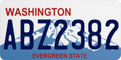 WA license plate ABZ2382