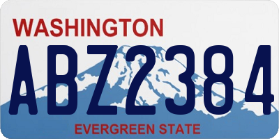 WA license plate ABZ2384
