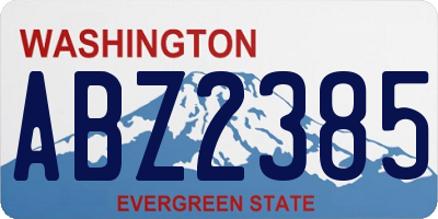 WA license plate ABZ2385