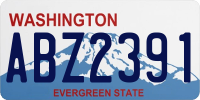 WA license plate ABZ2391