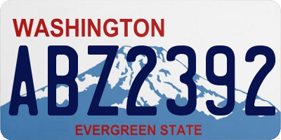 WA license plate ABZ2392