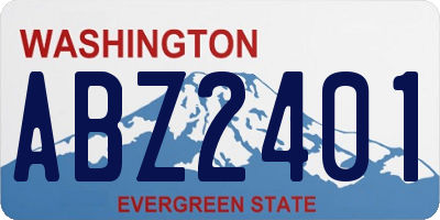 WA license plate ABZ2401