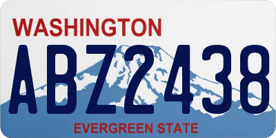 WA license plate ABZ2438