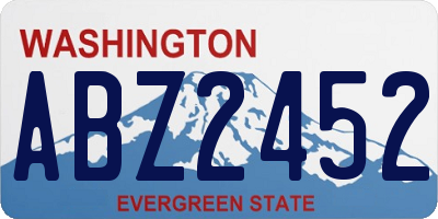 WA license plate ABZ2452