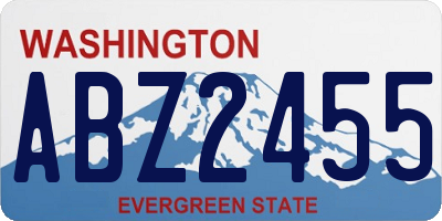 WA license plate ABZ2455